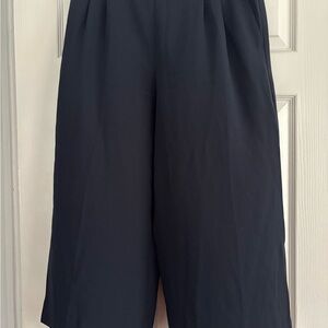 Navy J.Crew Wide-Leg Crop Pants